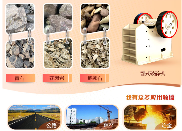 颚式破碎机适用于200多种物料